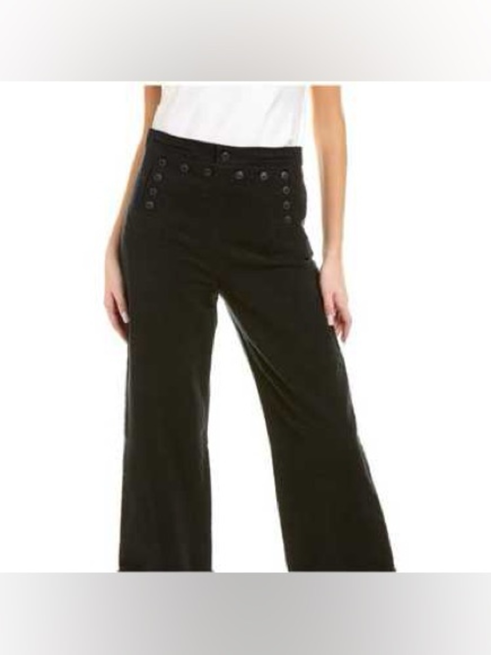 Tory Burch Black Sailor Button-Front Pants